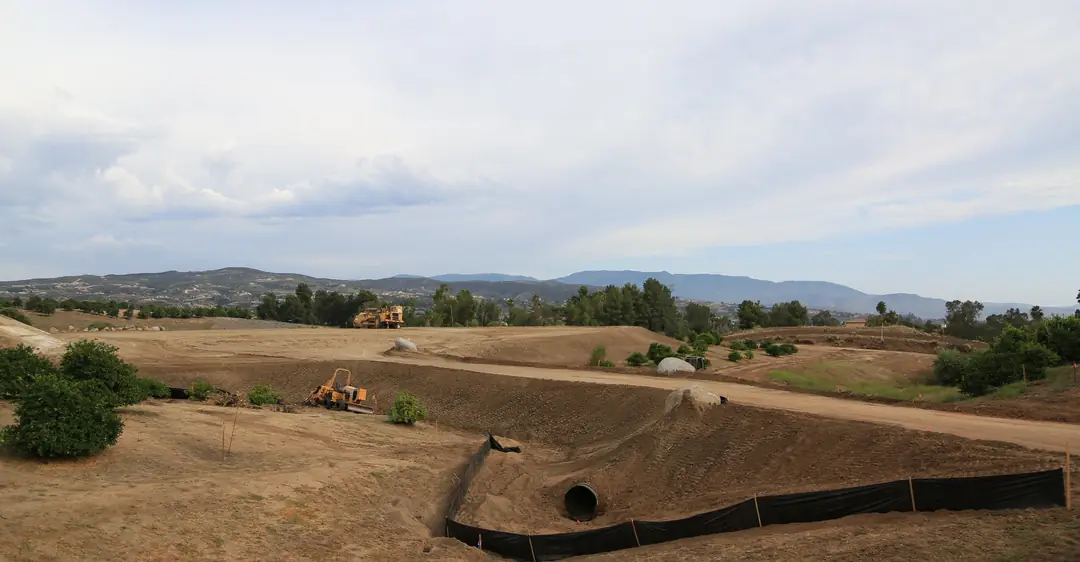 Graded slope with erosion control